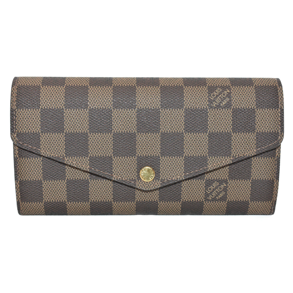 LOUIS VUITTON Portefeuille Sarah Ebene Brown Pink Long Wallet